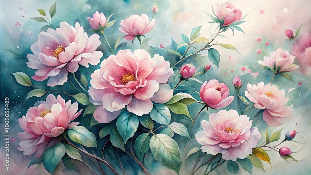 A symphony of delicate pink blossoms, bathed in soft light, unfurl their petals amidst a sea of verdant foliage, creating a vibrant tapestry of nature's artistry. A symphony of delicate pink blossoms, bathed in soft light, unfurl their petals amidst a sea of verdant foliage, creating a vibrant tapestry of nature's artistry.