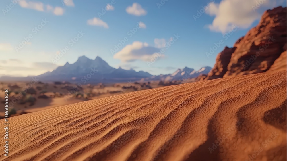 Desert Sand Dunes with Mountains in the Background Scenic Landscape Nature Photography Desert Sand Dunes with Mountains in the Background Scenic Landscape Nature Photography