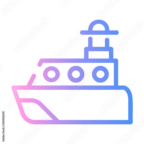 ferry Line Gradient Icon