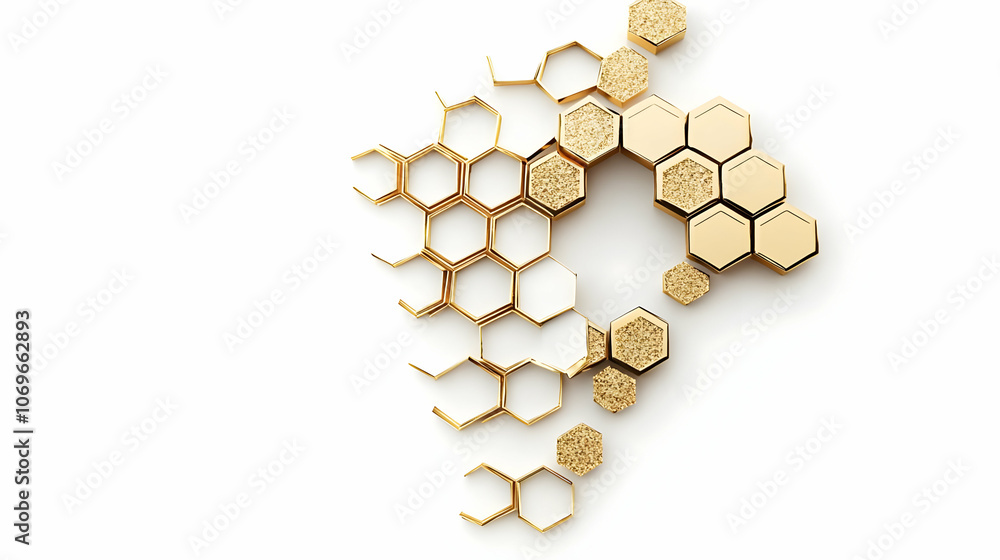 Golden Hexagon Pattern Illustration Golden Hexagon Pattern Illustration