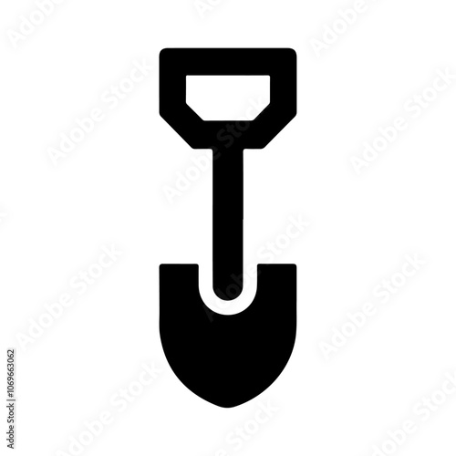 Gardening steel handle metal shovel vector icon design