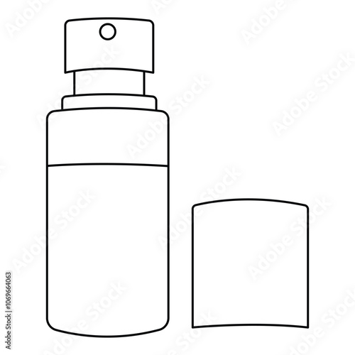 airless pump bottle mockup. Vector illustration isolated on white background. Сan be used for cosmetic, medical and other needs. Symmetrical lighting scheme.