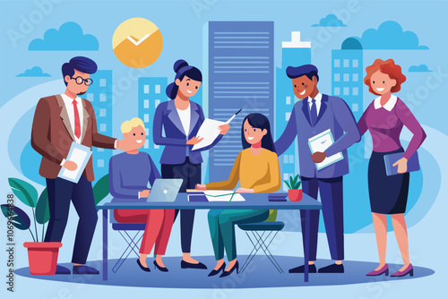 Diverse Business Team Meeting In Modern Office Building During Daytime