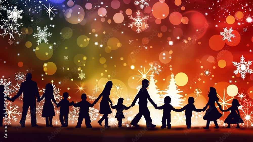 Obraz premium Simple and Elegant Family Christmas Backgrounds for a Magical Atmosphere