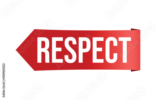 Respect banner design. Respect icon. Flat style vector illustration.