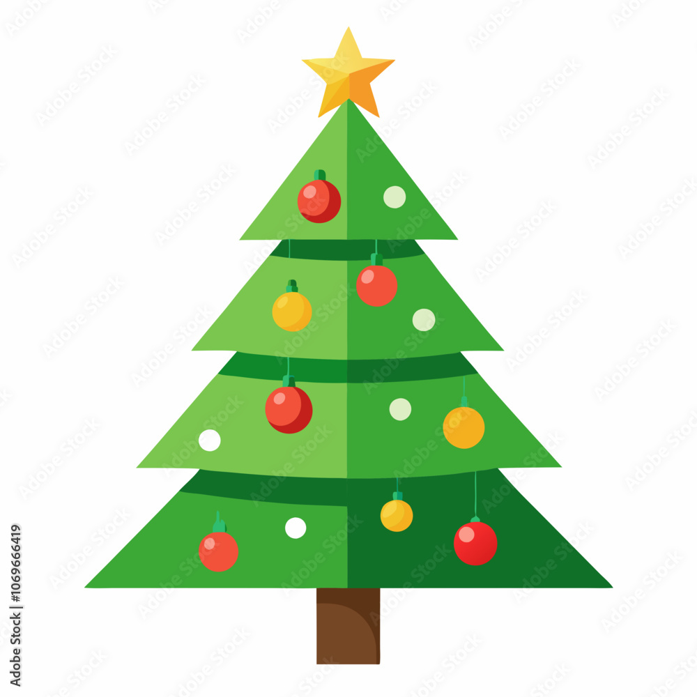 Obraz premium Christmas Trees A With White Background