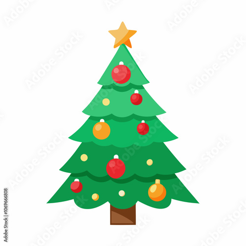 Christmas Trees A With White Background