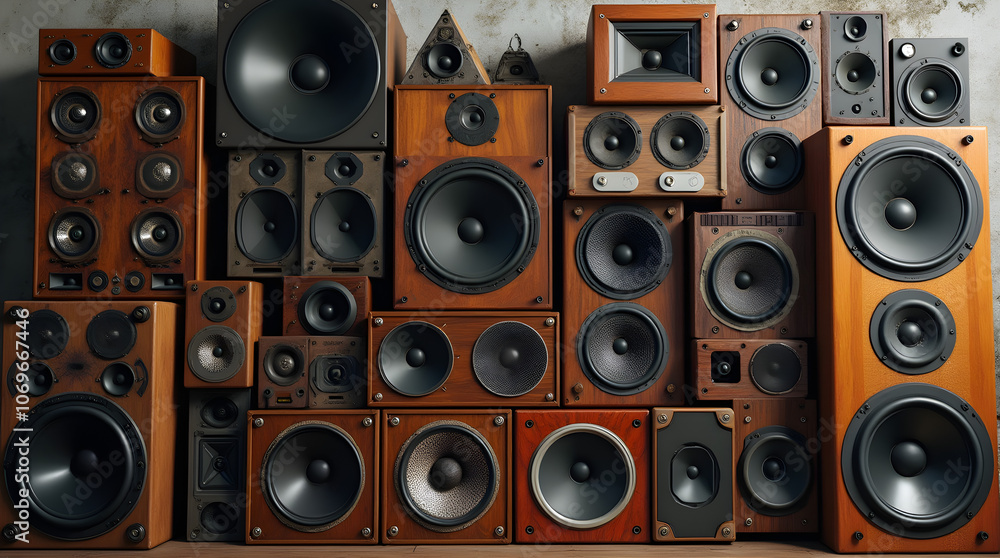 Obraz premium Vintage Speaker Collection Display