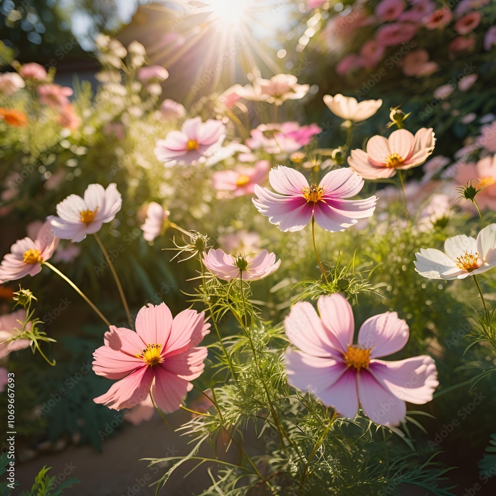 flowers in the garden pink flowers in the garden pink