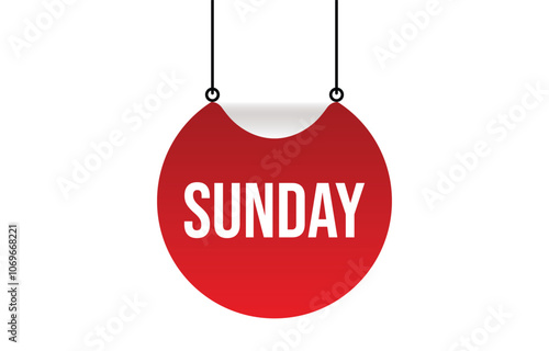 Vector illustration modern Sunday banner, Isolated web element.