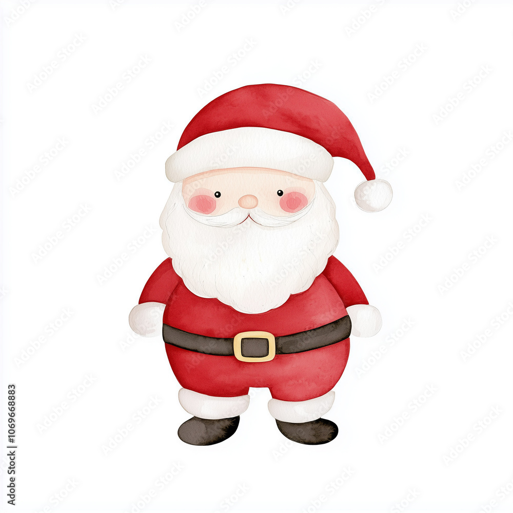 Jolly Santa Watercolor Illustration Jolly Santa Watercolor Illustration