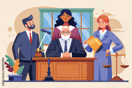 A Senior Judge Presiding Over a Courtroom Trial