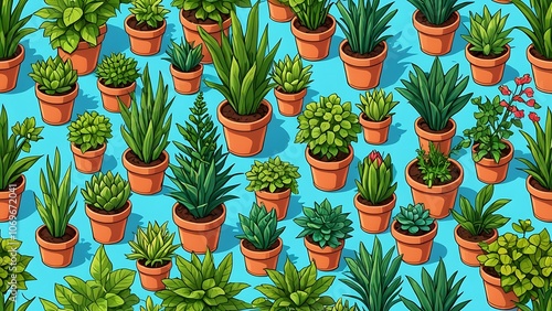 seamless pattern with colorful flowers