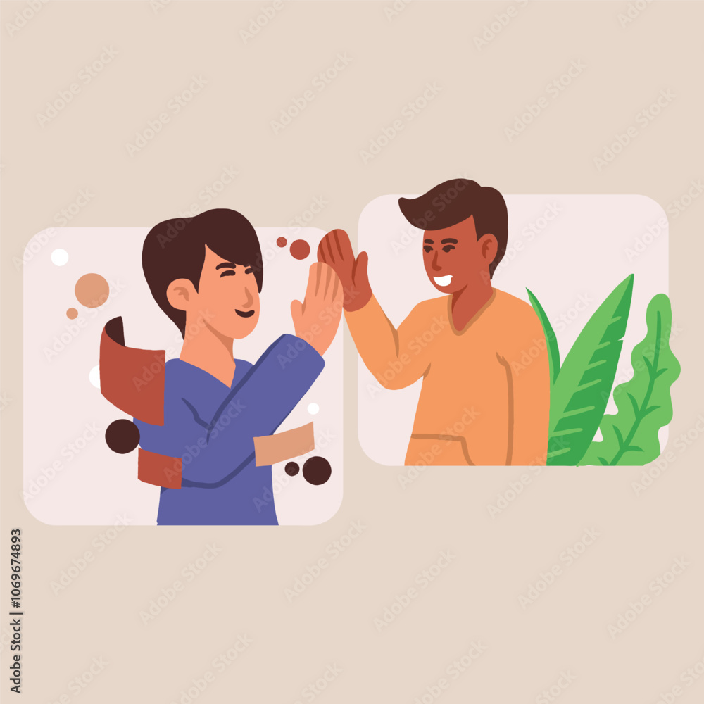 Fototapeta premium Toast Communication Man Flat Designs Illustration Vector