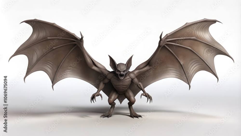Obraz premium A monstrous bat creature with sharp claws and outstretched wings