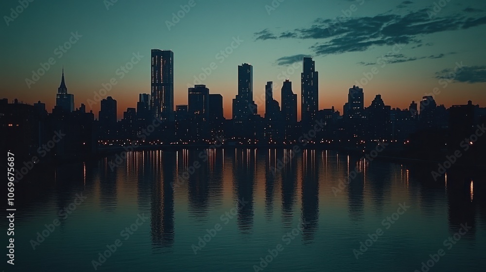 Cityscape Silhouette at Dusk Cityscape Silhouette at Dusk