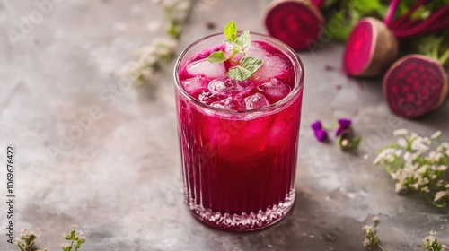 Wallpaper Mural Energizing Beet Juice in Clear Glass for Natural Energy Boost and Detox Benefits Torontodigital.ca