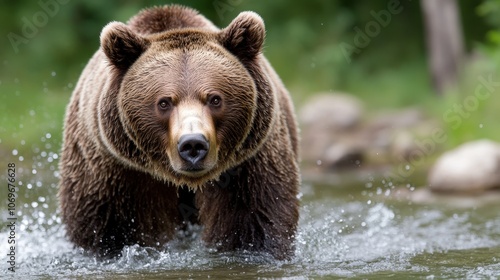 Powerful Grizzly Bear Hunting in Shallow Water