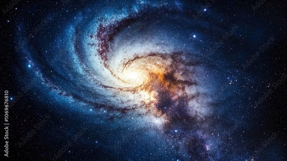 Fototapeta premium Spiral Galaxy in Deep Space Cosmic Background Stars Nebula Astrophotography