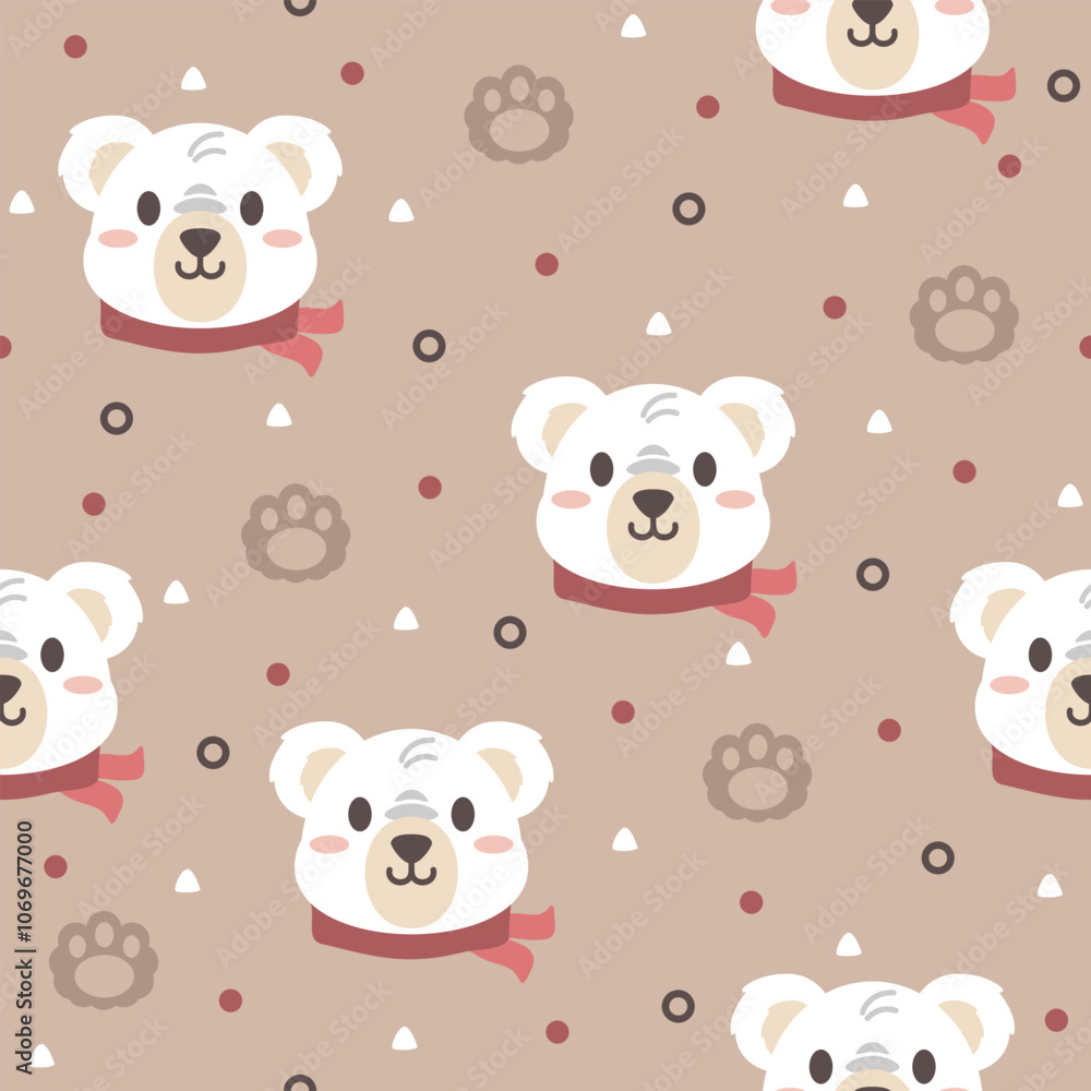 Cute Polar Bear Vector Pattern Fashion Design. Cute Polar Bear Vector Pattern Fashion Design.