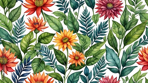 seamless background with flowers
