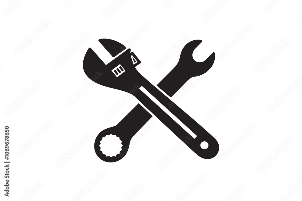 Adjustable wrench icon logo design template Adjustable wrench icon logo design template