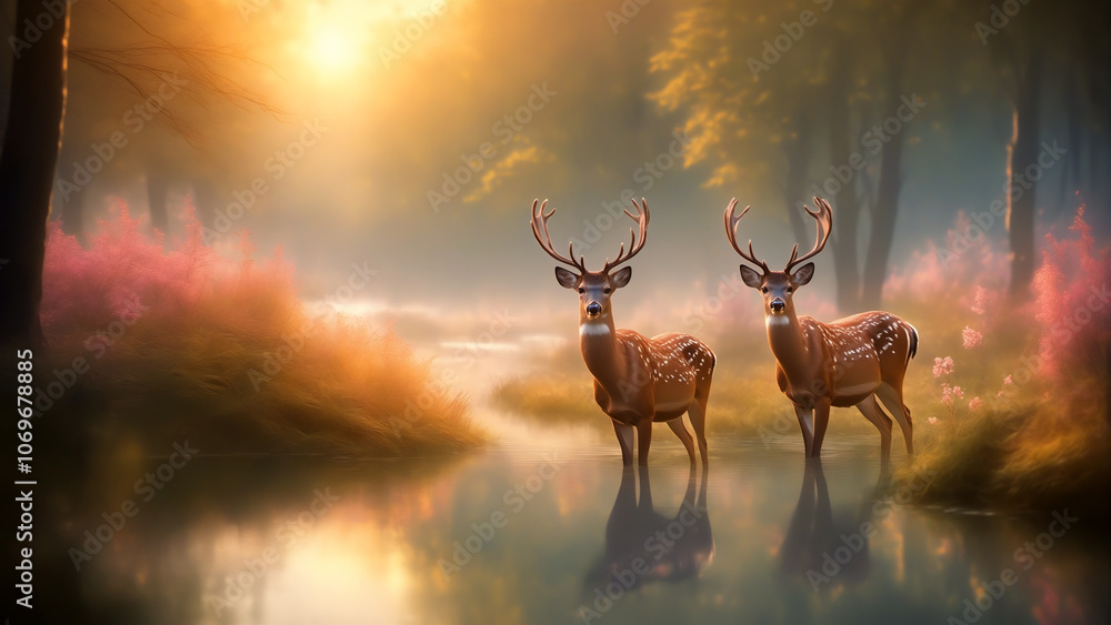 Deer in the sunser Deer in the sunser