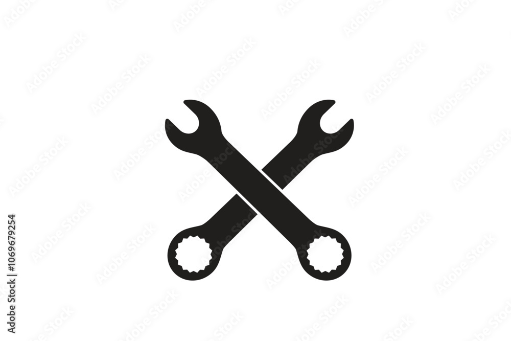 Wrench icon vector logo design template on white background Wrench icon vector logo design template on white background