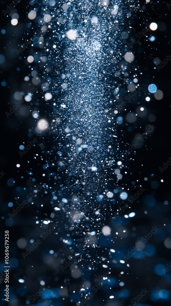 A large firework explosion in deep blue and silver sparkles A large firework explosion in deep blue and silver sparkles