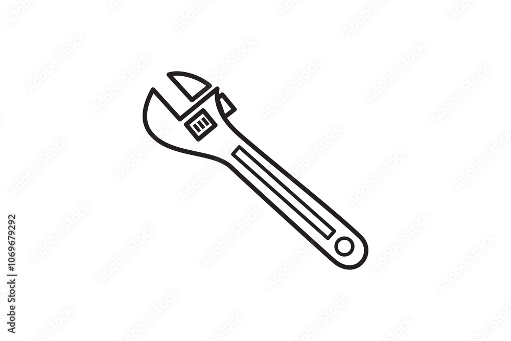 Adjustable wrench icon logo design template Adjustable wrench icon logo design template