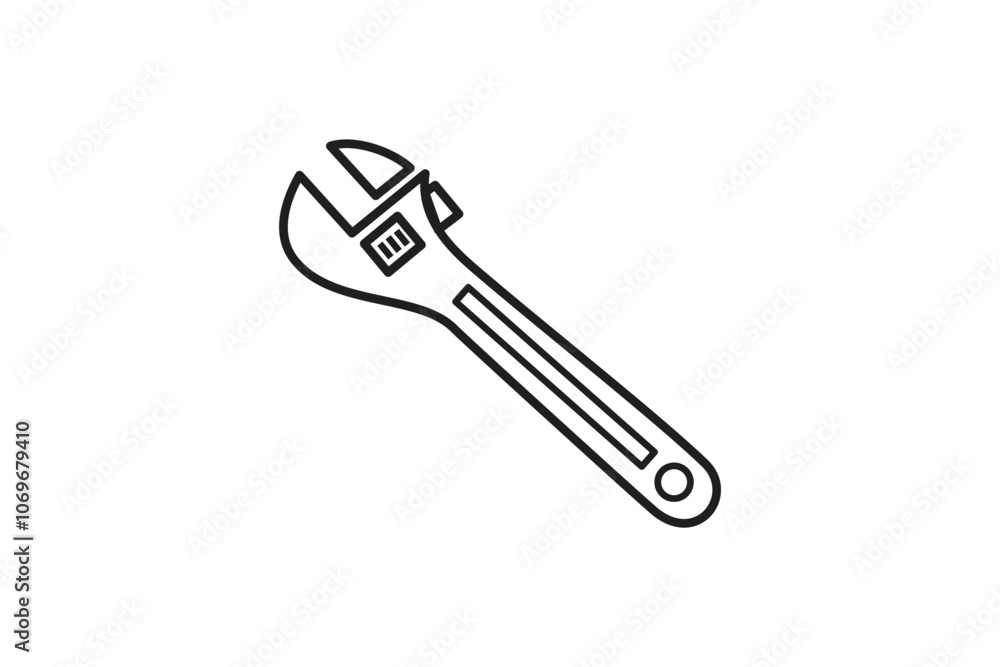 Adjustable wrench icon logo design template Adjustable wrench icon logo design template