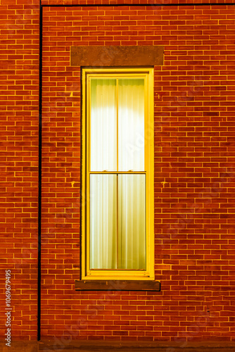 Anonymous Four-pane Yellow-frame Window