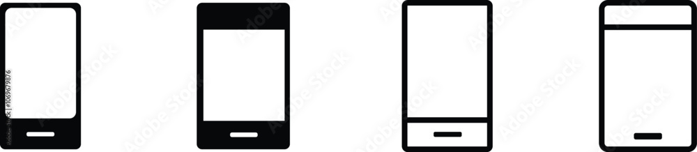Mobile phones mockup. Set of different phone angles on transparent Mobile phones mockup. Set of different phone angles on transparent