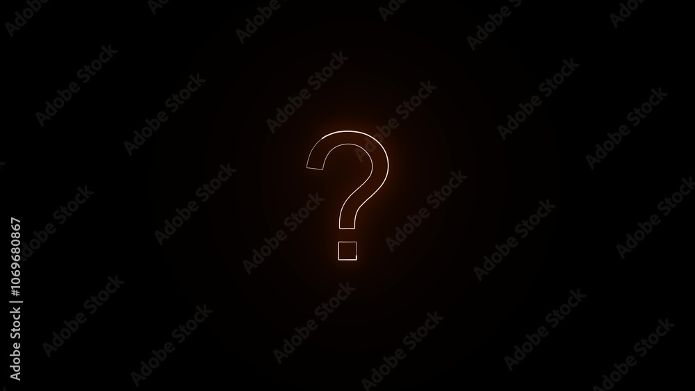 Neon question and exclamation mark on dark Background Neon question and exclamation mark on dark Background