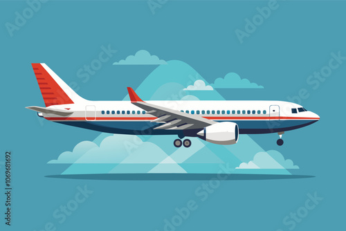 Airplane Flying Over Clouds in Blue Sky