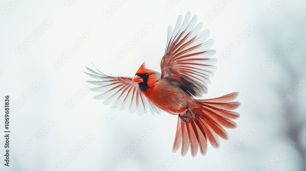 A Vibrant Cardinal in Flight A Vibrant Cardinal in Flight