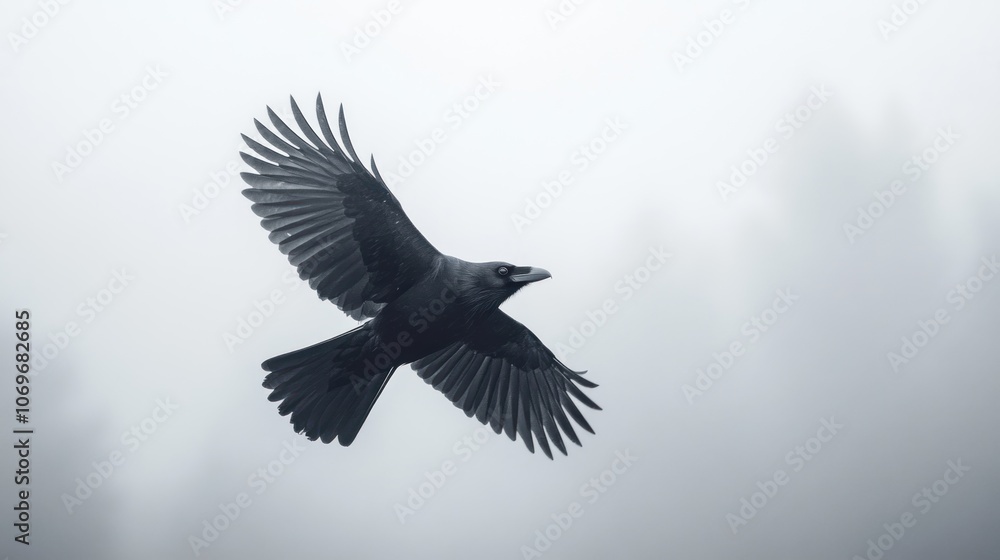 Fototapeta premium Raven in Flight