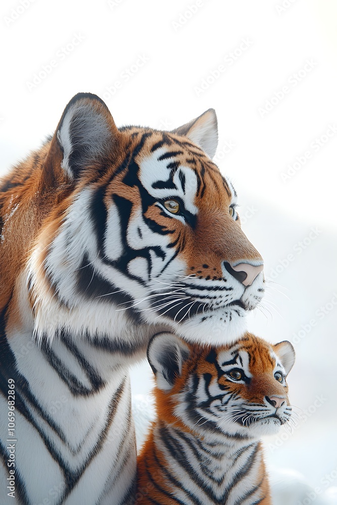 Fototapeta premium The tiger and its child