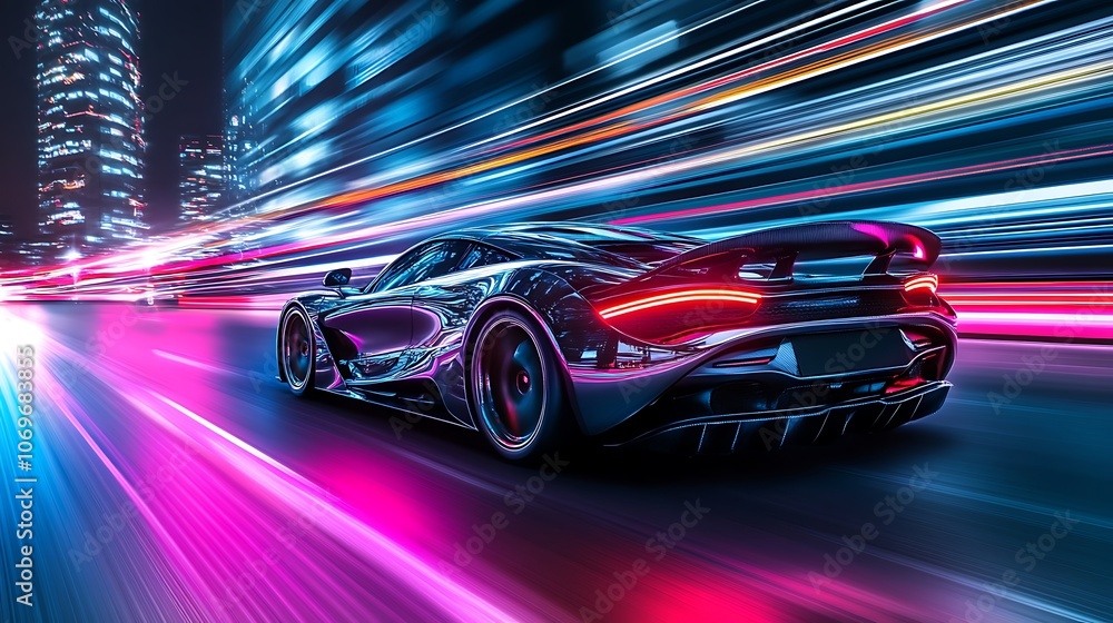 Speeding through the Neon City Speeding through the Neon City
