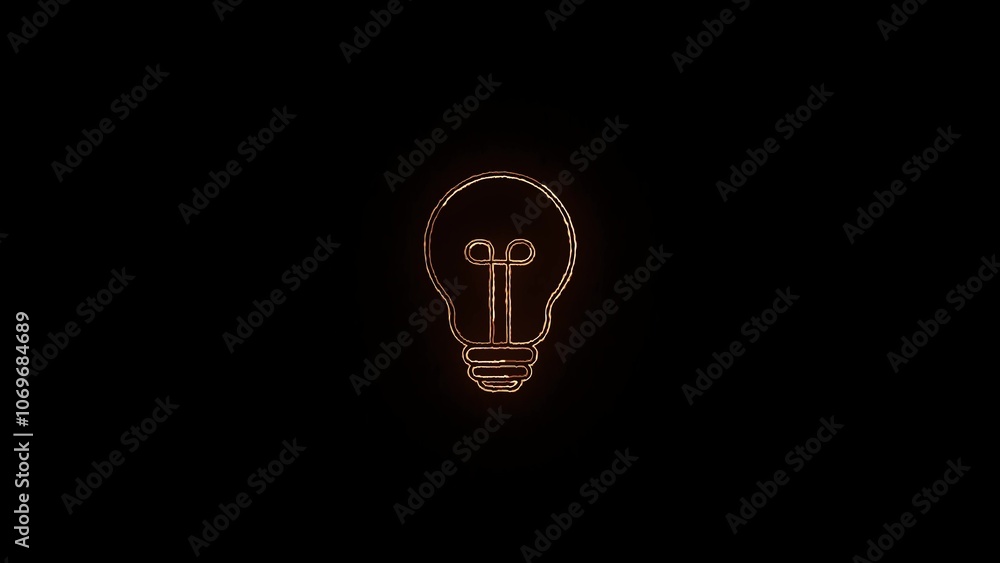 Outline neon electric lamp icon. Glowing neon lightbulb with rays of light, bulb pictogram. Idea and solution, business innovation, creative energy, Outline neon electric lamp icon. Glowing neon lightbulb with rays of light, bulb pictogram. Idea and solution, business innovation, creative energy,