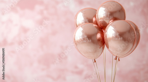 Colorful party balloons background collage, set. Celebration, holidays, summer concept. Design template. Billboard blank, top view, copy space.
