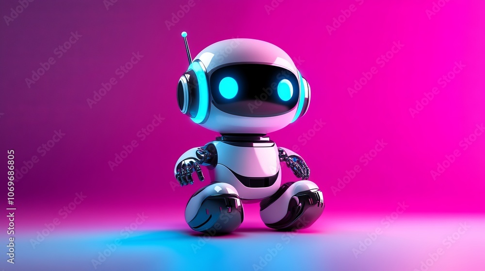 Modern technology showcased through a realistic render of a chatbot robot. Modern technology showcased through a realistic render of a chatbot robot.
