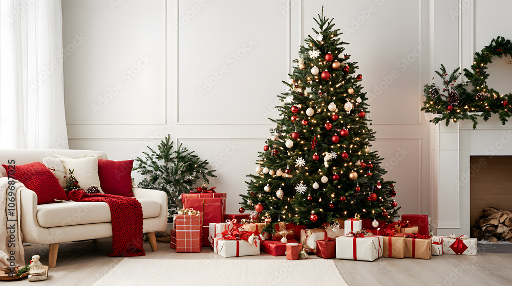 Christmas scene in cozy snowy winter Decorative lighting and charming elements to create a warm and magical atmosphere. Christmas scene in cozy snowy winter Decorative lighting and charming elements to create a warm and magical atmosphere.