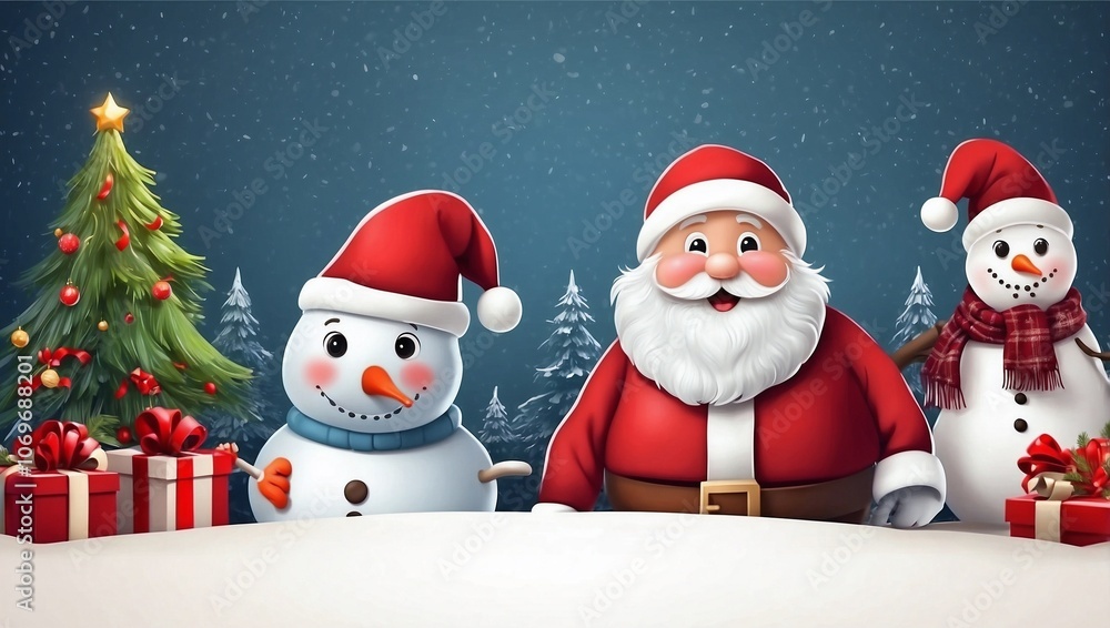 santa claus and snowman santa claus and snowman