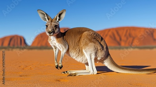 Red Kangaroo in the Outback  Australia   Wildlife Photography photo