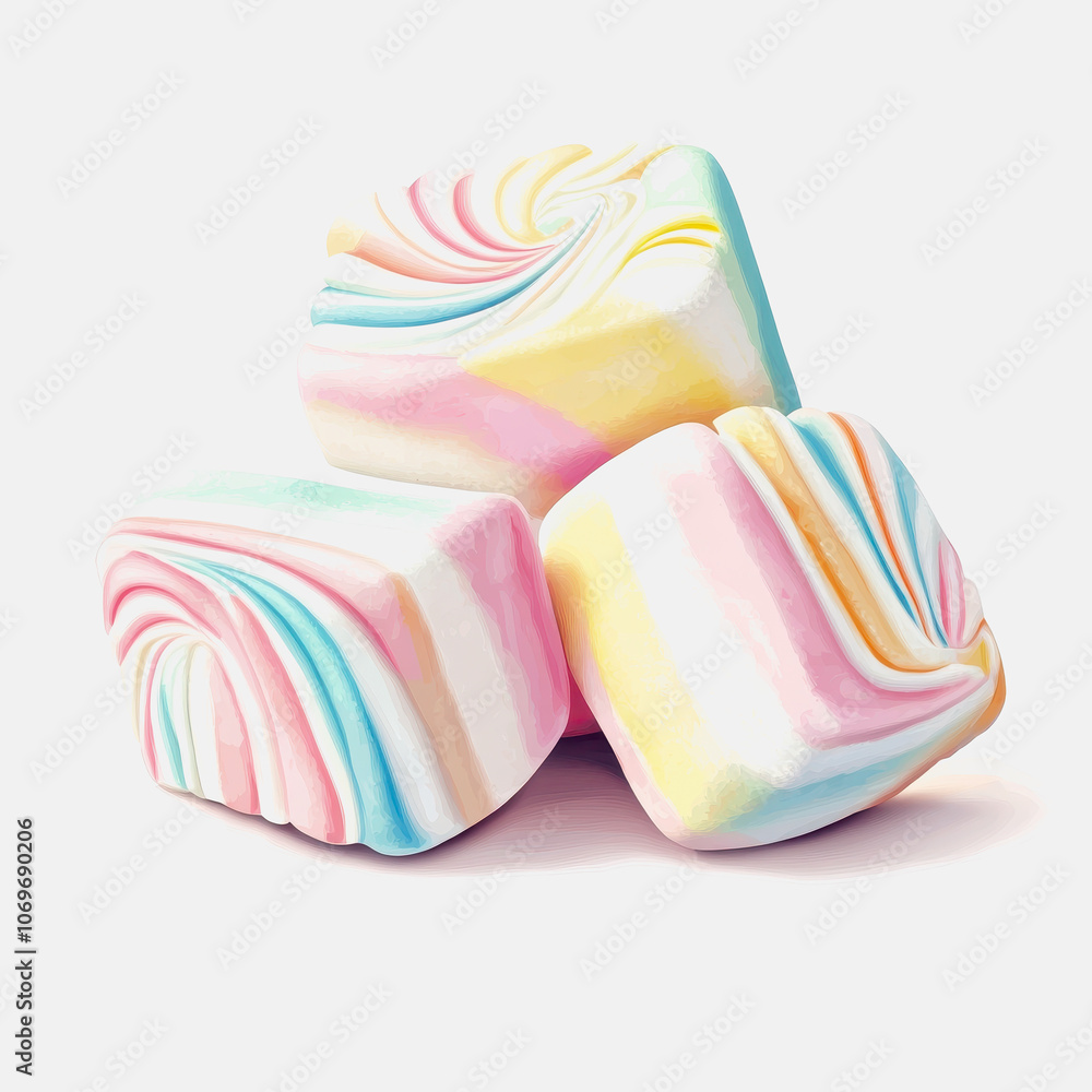 This image features a delightful arrangement of colorful marshmallows on a white background, perfect for showcasing sweet treats and dessert ideas. This image features a delightful arrangement of colorful marshmallows on a white background, perfect for showcasing sweet treats and dessert ideas.