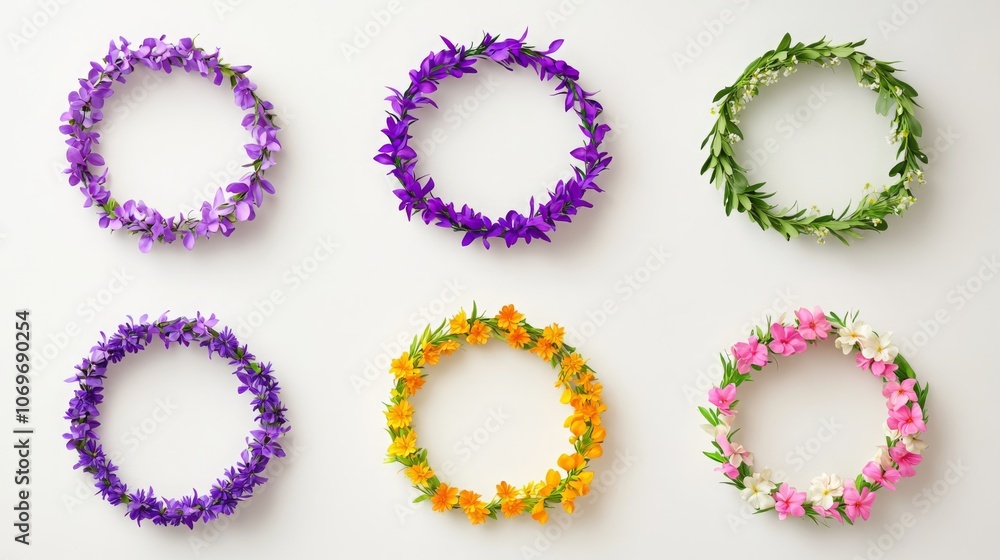 Pastel Wildflower Wreaths in Soft Colors Pastel Wildflower Wreaths in Soft Colors