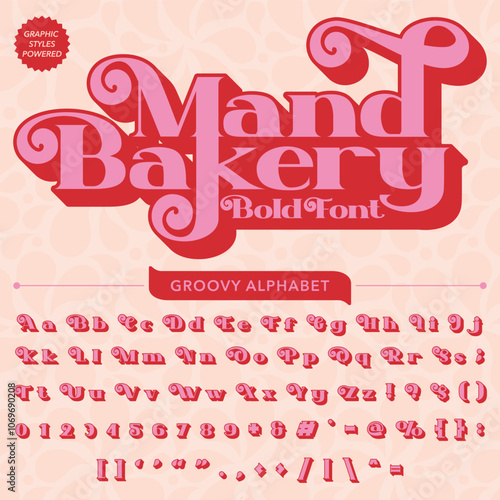 Mand Bakery Groove Retro Vintage Display Bold Font alphabet.