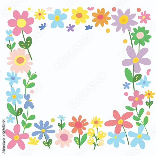 a bright flower frame background 