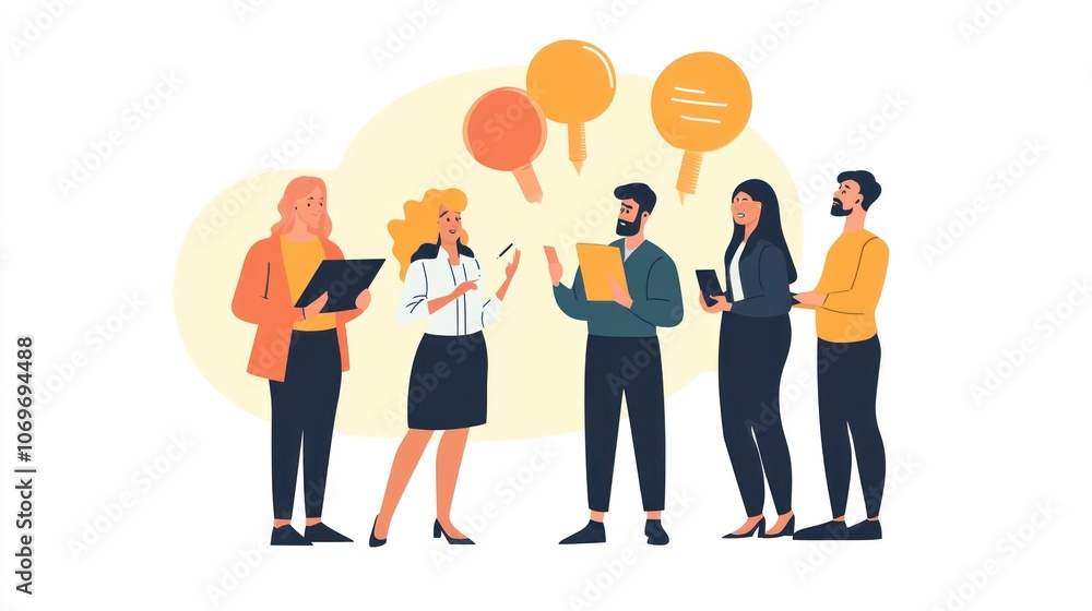 Obraz premium Group of people discussing ideas and solutions